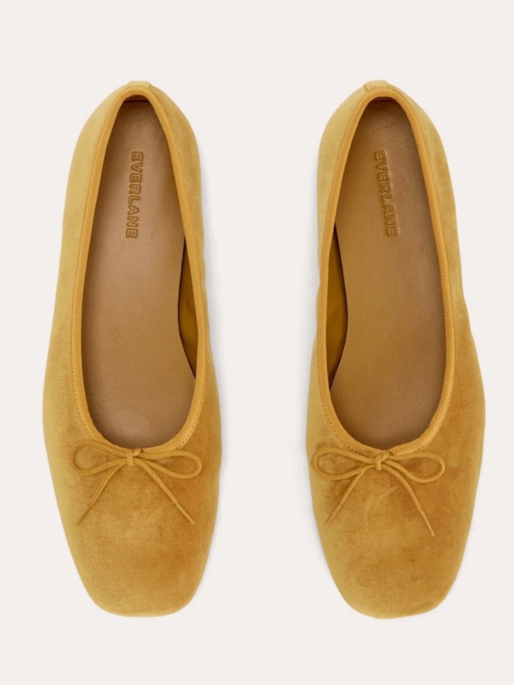 Everlane The Day Ballet Flat Golden Sun Velvet Size 9